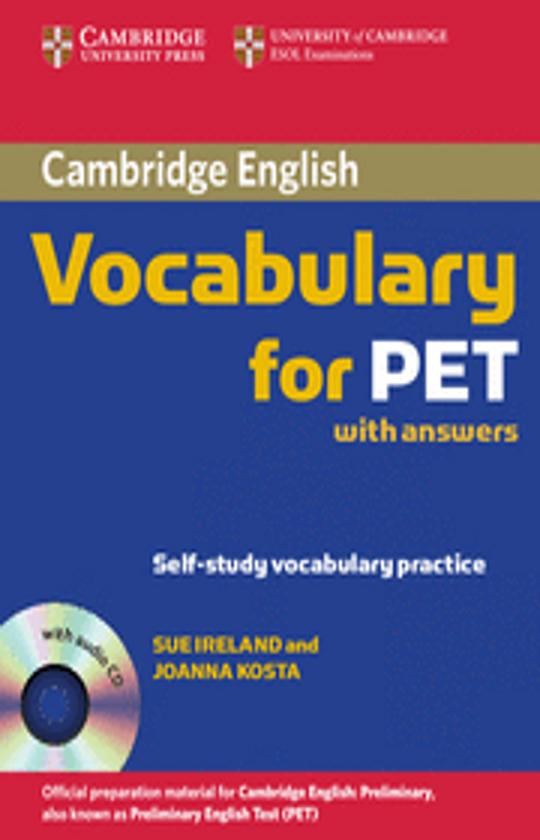 CAMBRIDGE VOCABULARY FOR PET with answers + CD